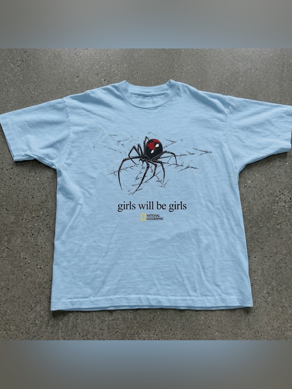 Girls Will Be Girls Spider National Geographic Light Blue Graphic Tee